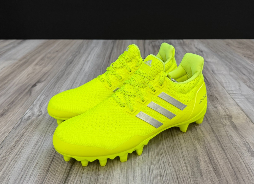 adidas Ultraboost Cleat Solar Yellow Silver Football Cleats JP7413 Mens 9.5 NEW
